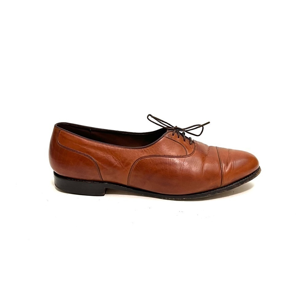 Vintage 1990s men’s cognac leather lace up Oxford shoes